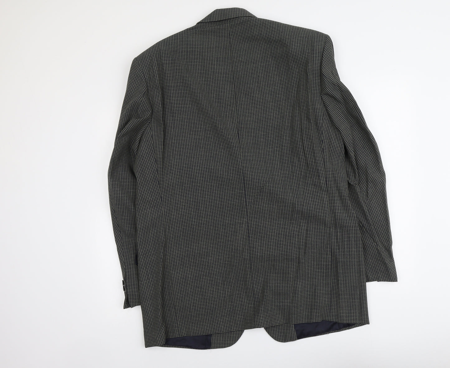 Marks and Spencer Mens Blue Geometric Wool Jacket Suit Jacket Size L Regular