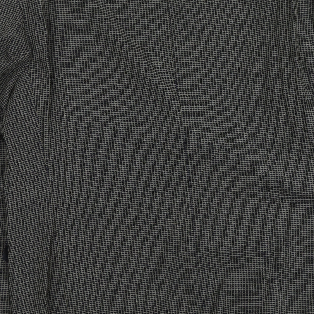 Marks and Spencer Mens Blue Geometric Wool Jacket Suit Jacket Size L Regular
