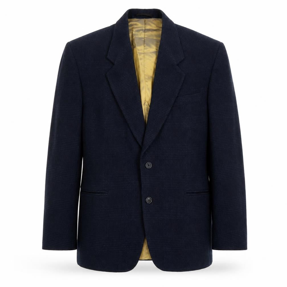 Front view of Gianni Calvino men’s blue polyester jacket suit jacket, size S, regular