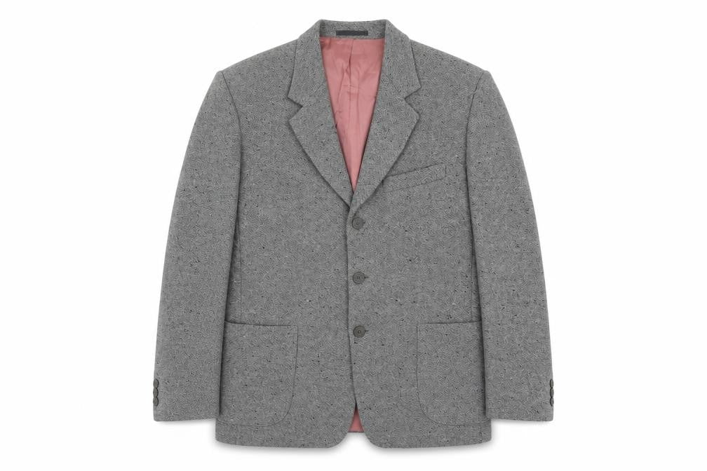 Front view of Willson men’s grey wool jacket blazer, size S, regular