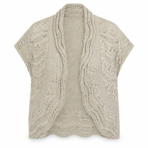 Soon Womens Beige Collared Cotton Cardigan Jumper Size 18