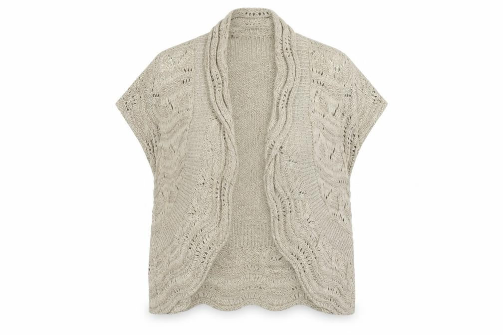 Soon Womens Beige Collared Cotton Cardigan Jumper Size 18