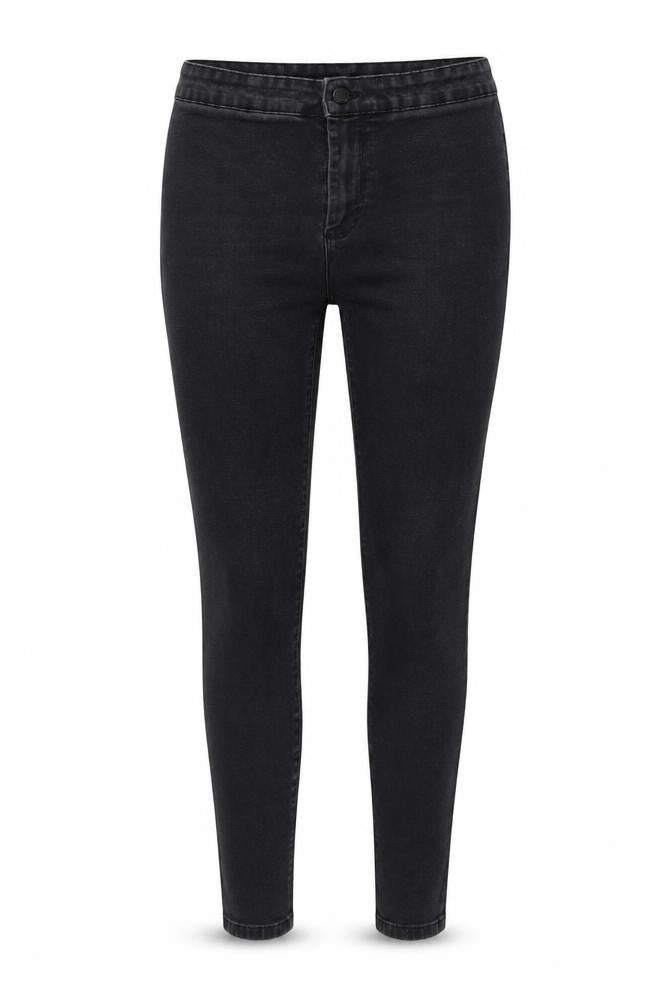 Denim & Co. Womens Grey Cotton Skinny Jeans Size 14 L26 in Regular Button