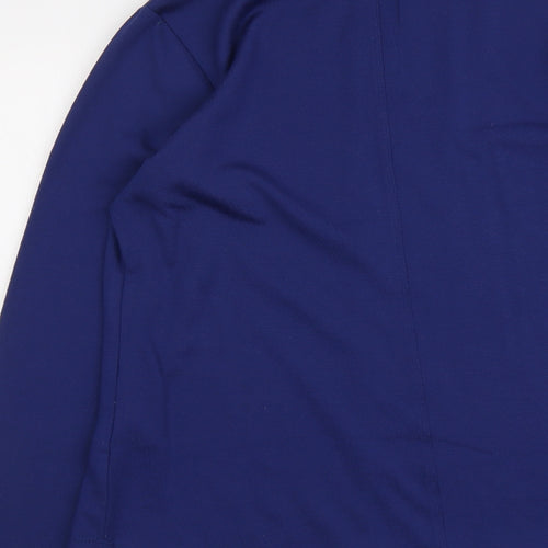 D&CO Womens Blue Polyester Basic T-Shirt Size M High Neck