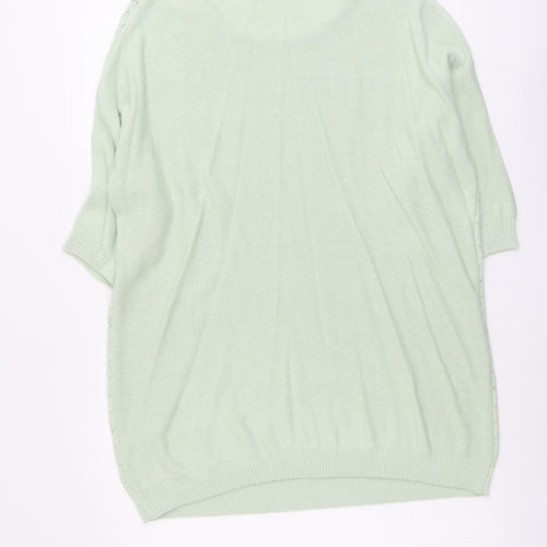 Damart Womens Green Boat Neck Acrylic Tunic Jumper Size 18