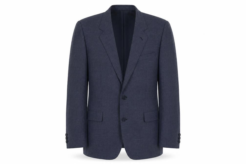 Front view of Collier men’s blue wool jacket suit jacket, size M, regular