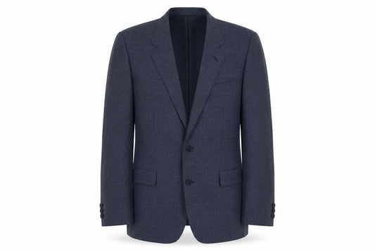 Front view of Collier men’s blue wool jacket suit jacket, size M, regular