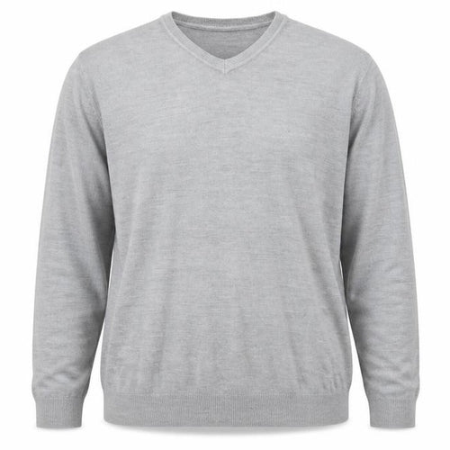 Burton Mens Grey V-Neck Acrylic Pullover Jumper Size 2XL Long Sleeve