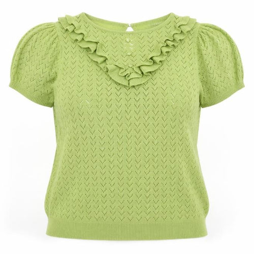 Dorothy Perkins Womens Green Round Neck Geometric Acrylic Pullover Jumper Size 16