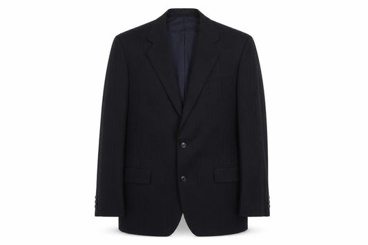 Front view of Marks & Spencer men’s black polyester jacket suit jacket, size L, regular