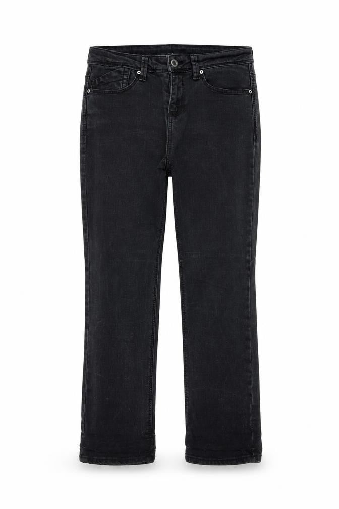 Denim & Co. Womens Grey Cotton Straight Jeans Size 10 L24 in Regular Button