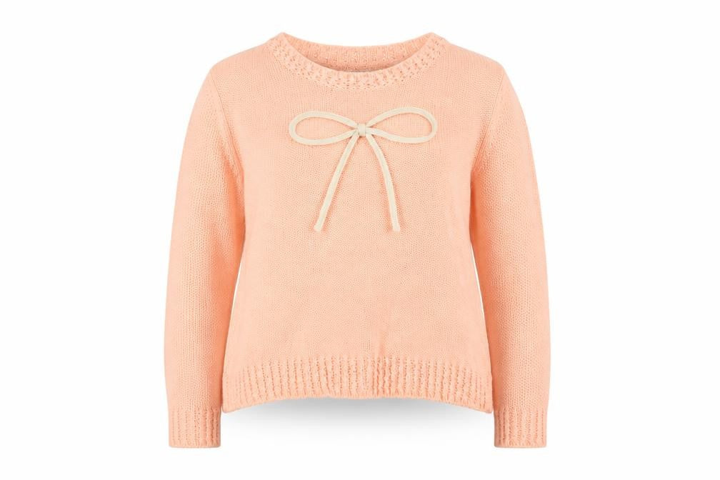 Miss Selfridge Womens Orange Round Neck Acrylic Pullover Jumper Size 14