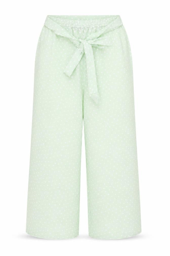 Boohoo Womens Green Polka Dot Polyester Trousers Size 8 Regular Tie