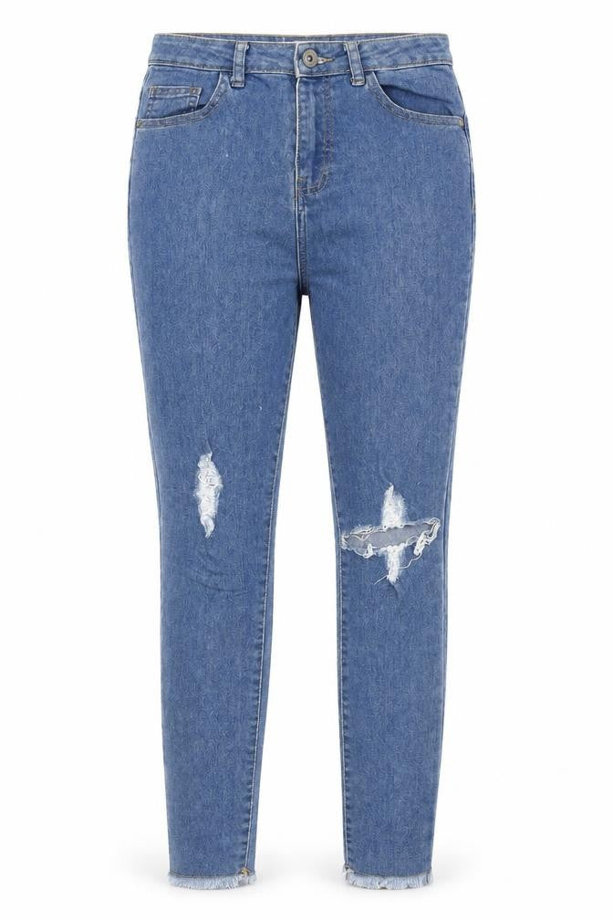 Misspap Womens Blue Cotton Skinny Jeans Size 8 Regular Zip