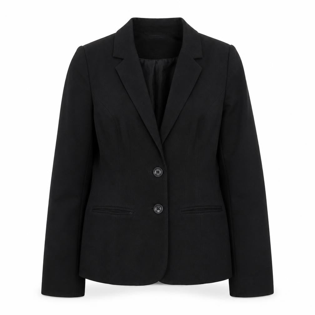 Front view of Papaya women’s black polyester jacket suit jacket, size UK 12