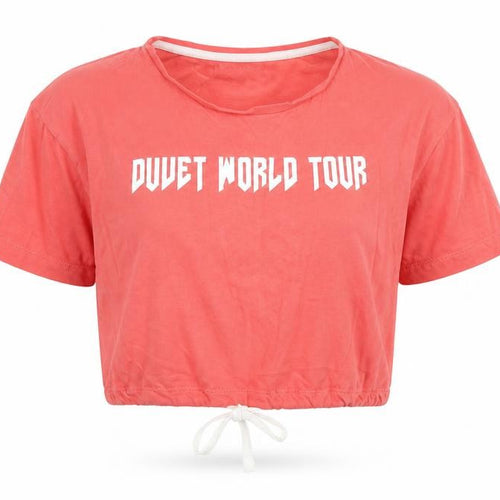 Brave Soul Womens Pink Cotton Cropped T-Shirt Size S Round Neck - Duvet World Tour