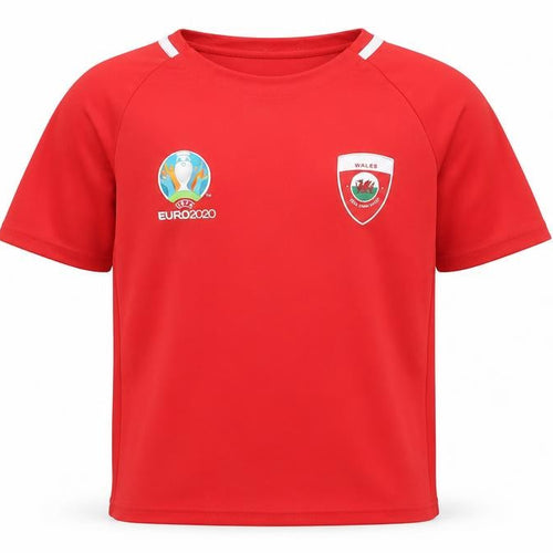 Sports Direct Boys Red Polyester Basic T-Shirt Size 11-12 Years Round Neck Pullover - Euro 2020 Wales