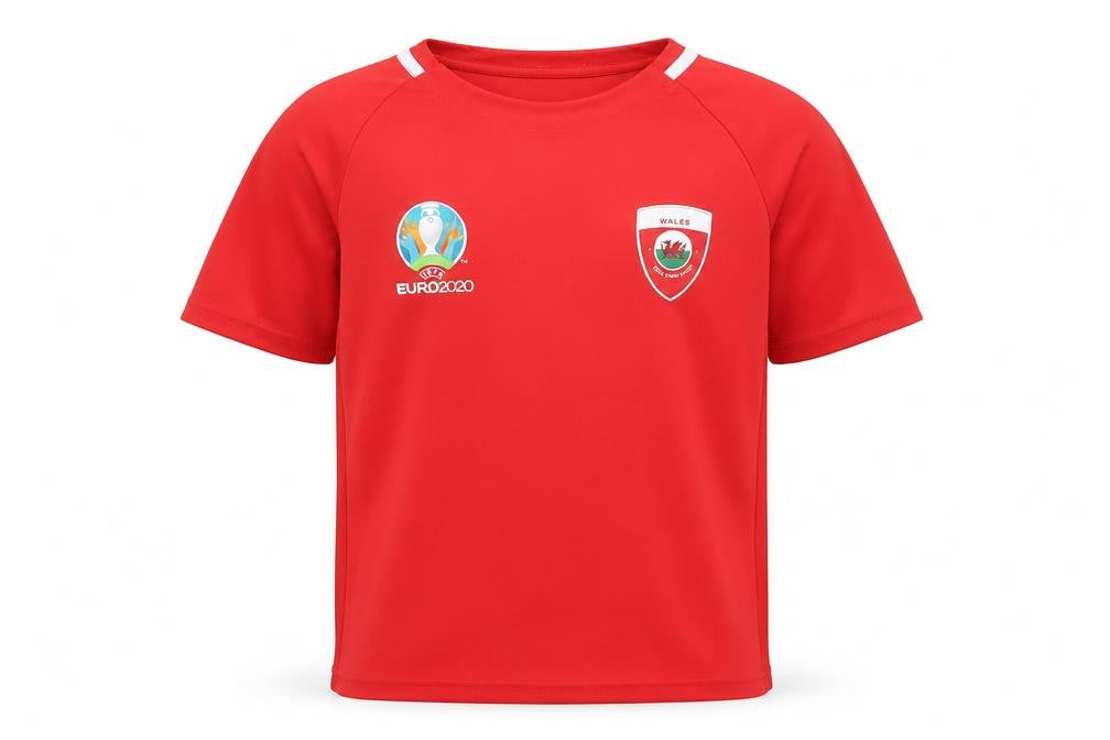 Sports Direct Boys Red Polyester Basic T-Shirt Size 11-12 Years Round Neck Pullover - Euro 2020 Wales