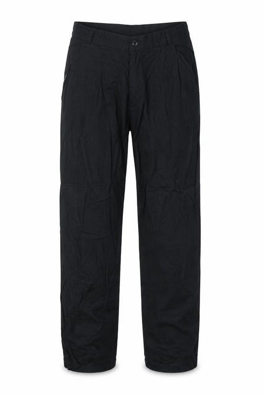 Front view of Mauritz men’s black polyester trousers, size 29, in regular zip
