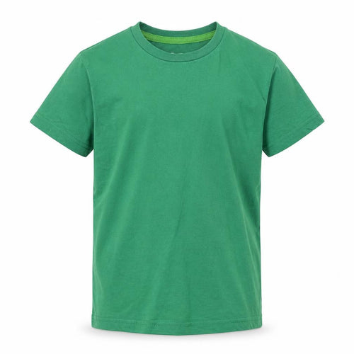 Lapsa Boys Green 100% Cotton Basic T-Shirt Size S Round Neck Pullover