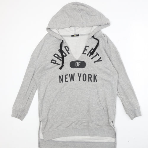 MiM Womens Grey Polyester Pullover Hoodie Size L Pullover