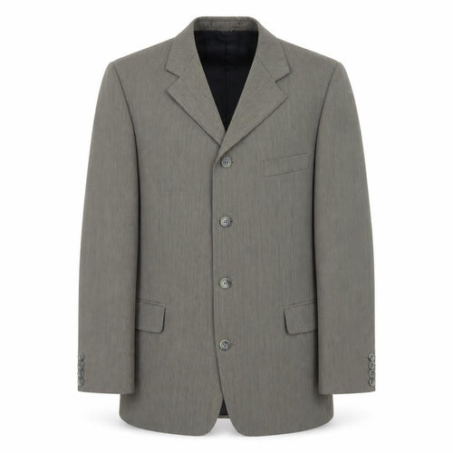 AW Trench Mens Grey Striped Polyester Jacket Blazer Size 42 Regular
