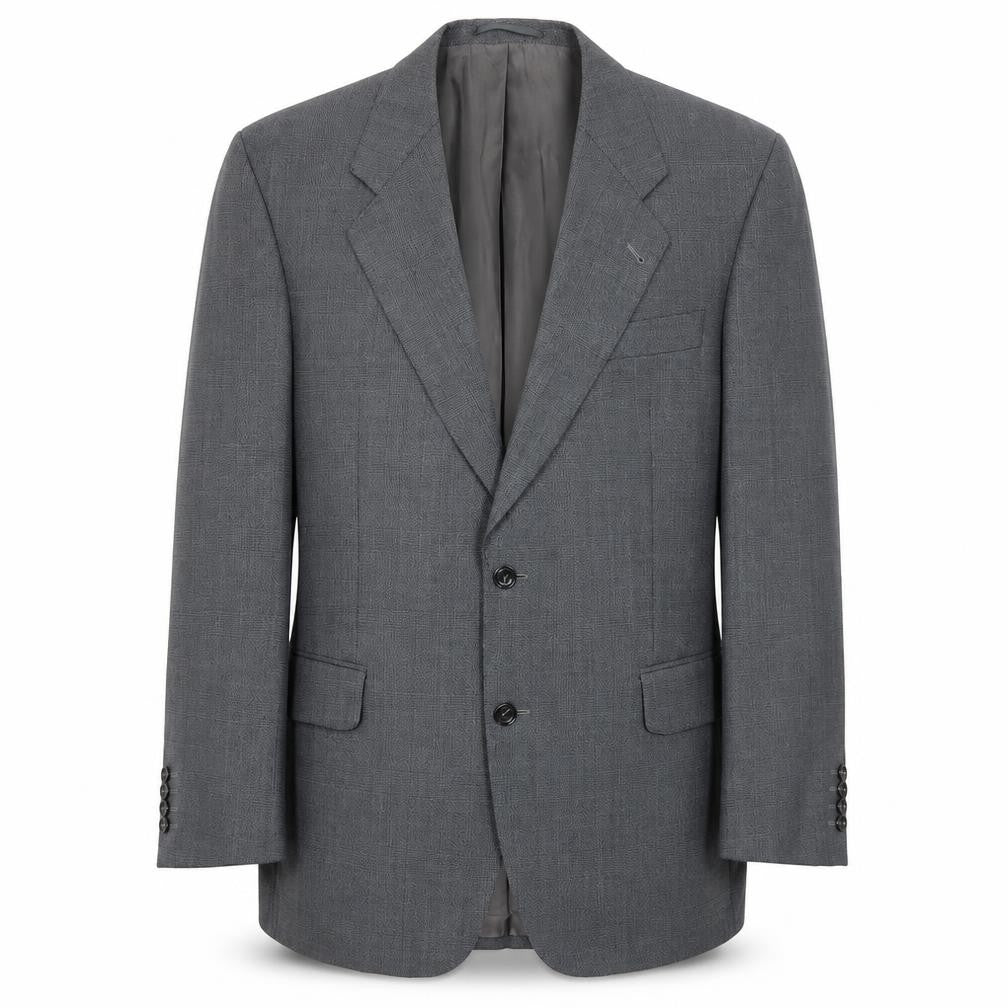 Front view of Max Chans men’s grey polyester jacket suit jacket, size 44, regular