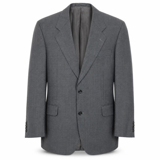 Front view of Max Chans men’s grey polyester jacket suit jacket, size 44, regular