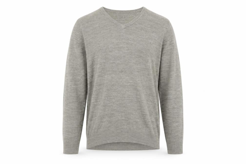 Marks and Spencer Mens Brown V-Neck Acrylic Pullover Jumper Size S Long Sleeve