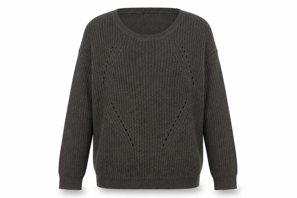 Brave Soul Womens Brown Scoop Neck Acrylic Pullover Jumper Size 12