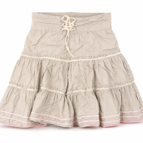 Pumpkin Patch Girls Brown Cotton A-Line Skirt Size 6 Years Regular Zip