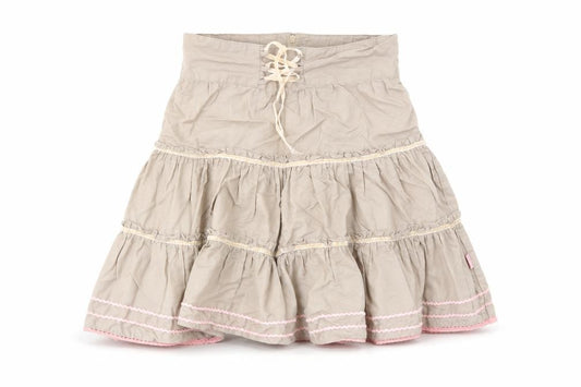 Pumpkin Patch Girls Brown Cotton A-Line Skirt Size 6 Years Regular Zip