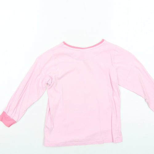 Disney Girls Pink Cotton Jersey T-Shirt Size 4-5 Years Round Neck Pullover - Frozen