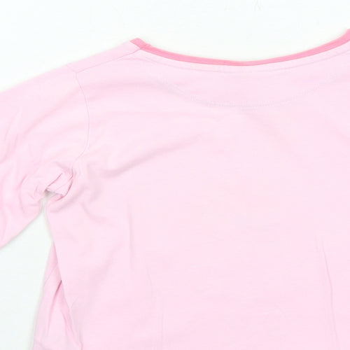 Disney Girls Pink Cotton Jersey T-Shirt Size 4-5 Years Round Neck Pullover - Frozen