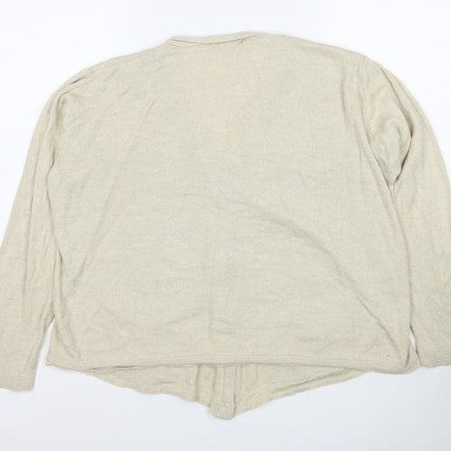 ME Womens Beige V-Neck Polyester Cardigan Jumper Size XL