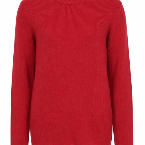 Afibel Womens Red Mock Neck Acrylic Pullover Jumper Size 10