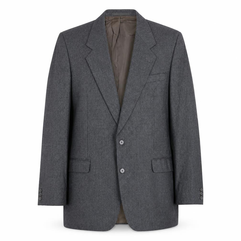 Front view of New Cavendish men’s grey wool jacket blazer, size 38, regular