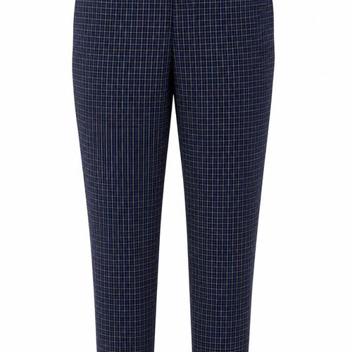 Gap Womens Blue Plaid Cotton Trousers Size 8 Slim Zip