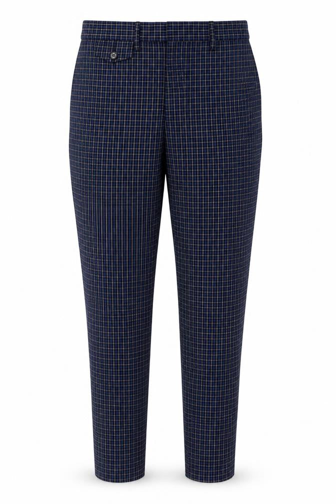 Gap Womens Blue Plaid Cotton Trousers Size 8 Slim Zip
