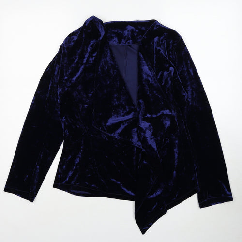 Avon Womens Blue Polyester Jacket Blazer Size 10 - Size 10-12