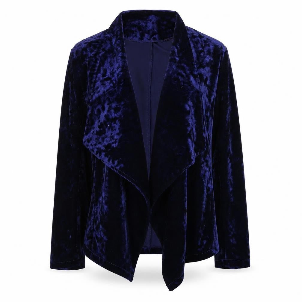 Front view of Avon women’s blue polyester jacket blazer, size UK 10, -, size UK 10-12