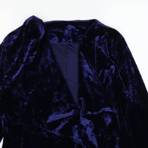 Avon Womens Blue Polyester Jacket Blazer Size 10 - Size 10-12