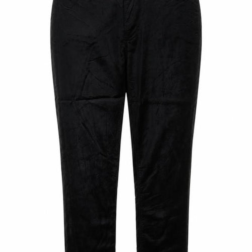 Preworn Womens Black Cotton Trousers Size 34 in Regular Zip