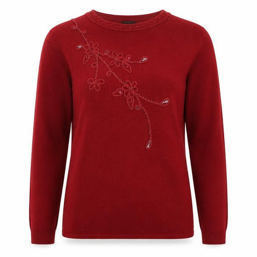 Reflect Womens Red Round Neck Acrylic Pullover Jumper Size L - Size L/XL