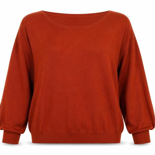 ASOS Womens Brown Boat Neck Acrylic Pullover Jumper Size 12