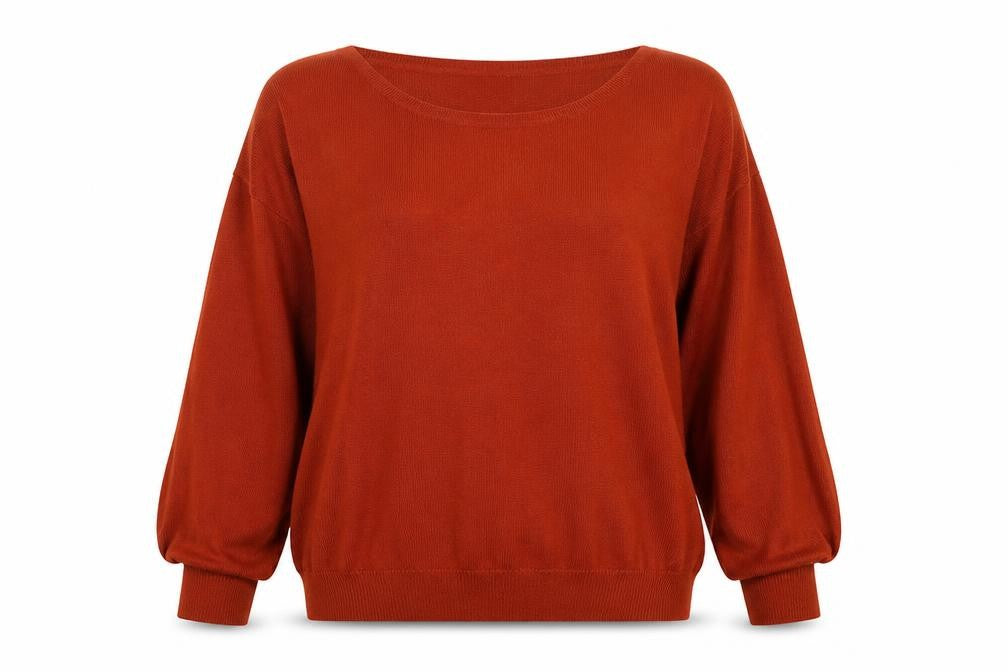 ASOS Womens Brown Boat Neck Acrylic Pullover Jumper Size 12