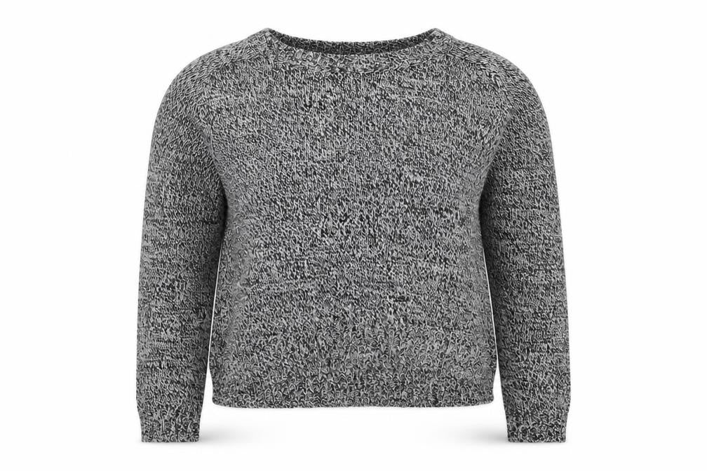 Front view of H&M women’s black round neck acrylic jumper, size S