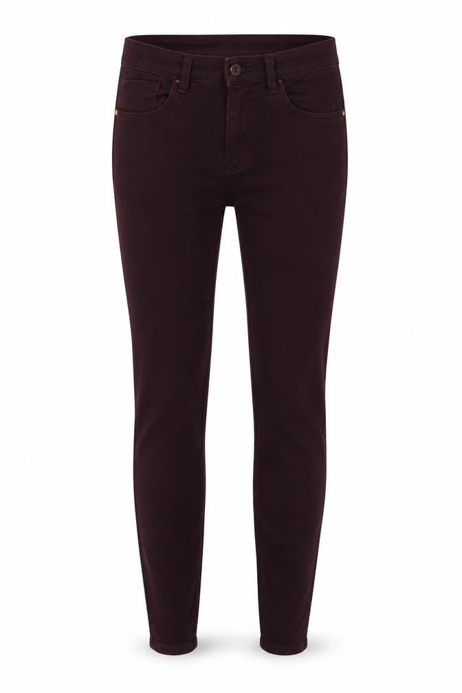 H&M Womens Red Cotton Skinny Jeans Size 12 Regular Zip