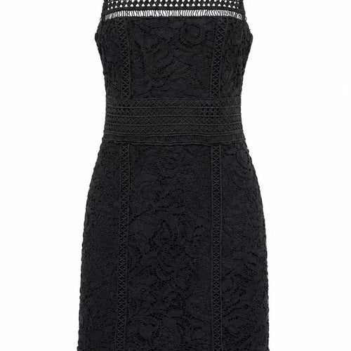 Topshop Womens Black Geometric Nylon A-Line Size 8 Square Neck Zip