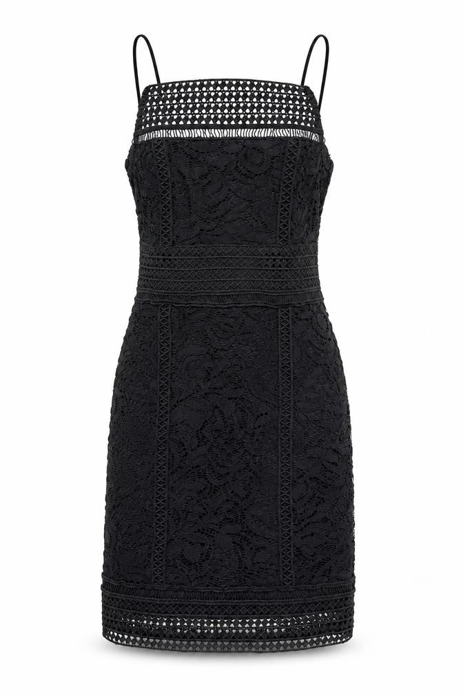 Topshop Womens Black Geometric Nylon A-Line Size 8 Square Neck Zip